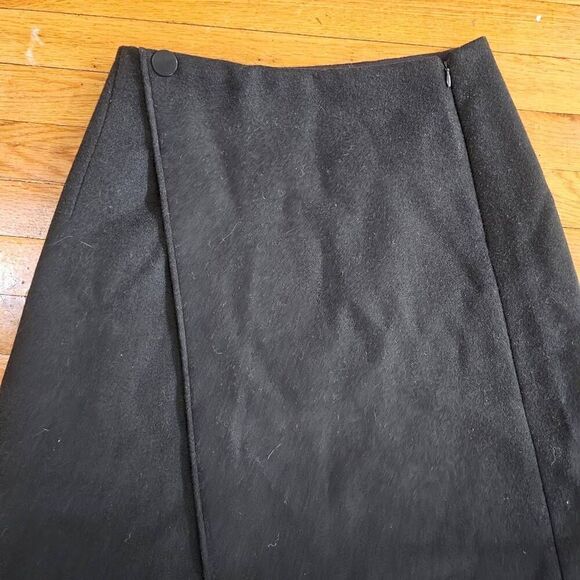 Club Monaco Women A-Line Cutaway Wool Midi Skirt Charcoal Size 4 $140 - Picture 4 of 11